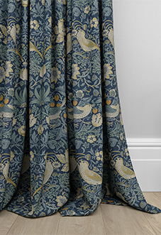 William Morris At Home Strawberry Thief, Woad - Made to Measure Curtains